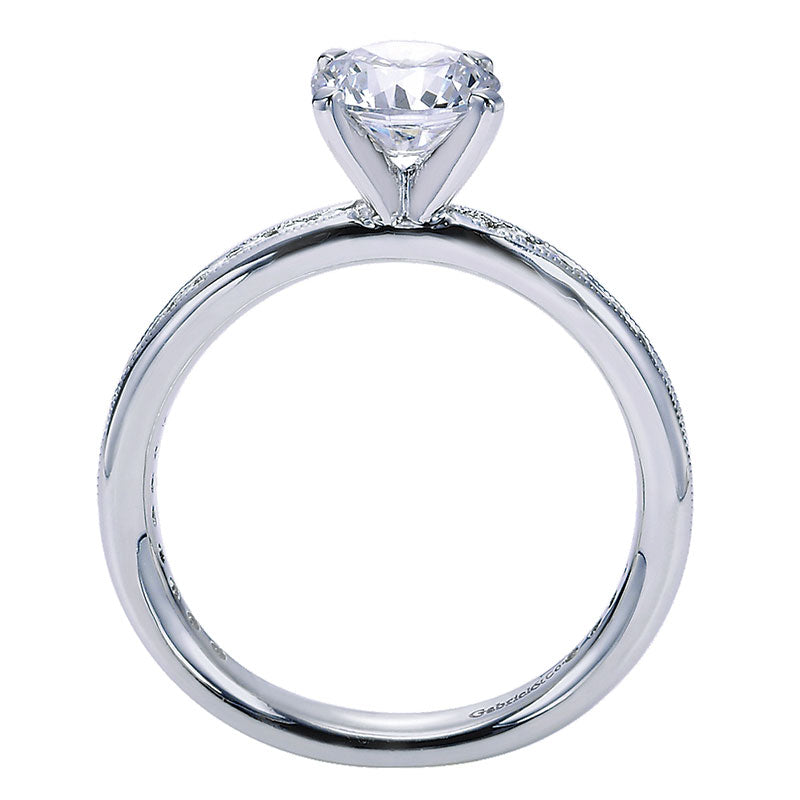Engagement Ring 14k White Gold Diamond Straight