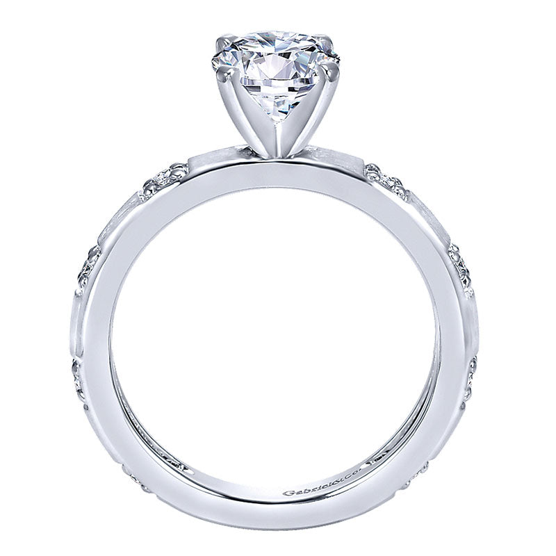 Engagement Ring 14k White Gold Diamond Straight