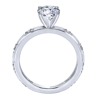 Engagement Ring 14k White Gold Diamond Straight