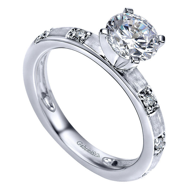 Engagement Ring 14k White Gold Diamond Straight