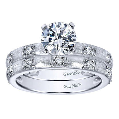 Engagement Ring 14k White Gold Diamond Straight