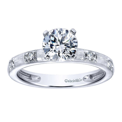 Engagement Ring 14k White Gold Diamond Straight