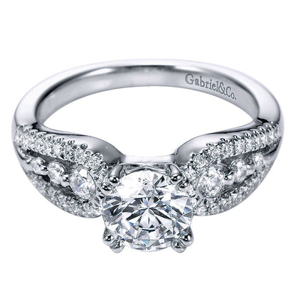 Engagement Ring 14k White Gold Diamond Straight
