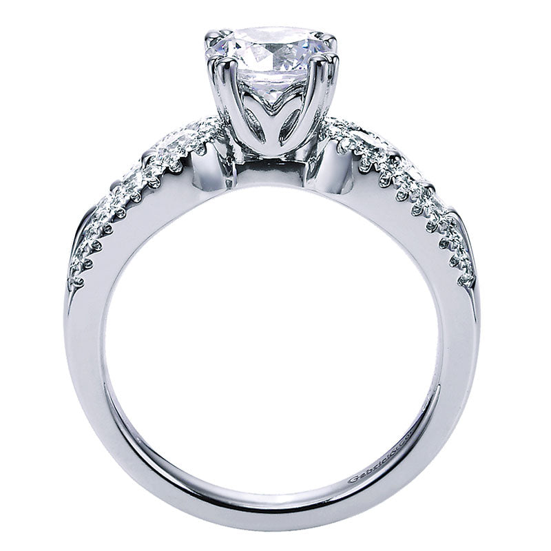 Engagement Ring 14k White Gold Diamond Straight