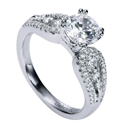 Engagement Ring 14k White Gold Diamond Straight