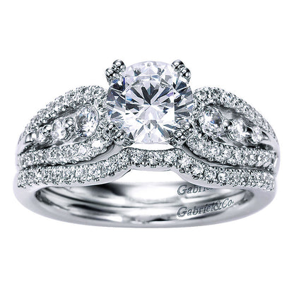 Engagement Ring 14k White Gold Diamond Straight