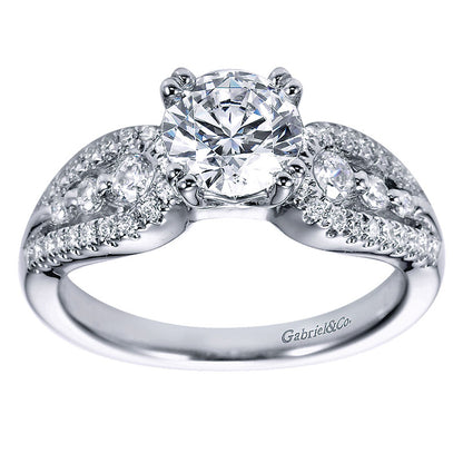 Engagement Ring 14k White Gold Diamond Straight