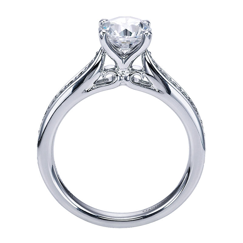Engagement Ring 14k White Gold Diamond Straight
