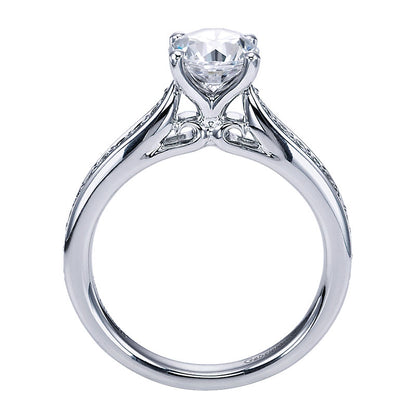 Engagement Ring 14k White Gold Diamond Straight