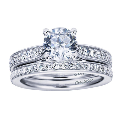 Engagement Ring 14k White Gold Diamond Straight