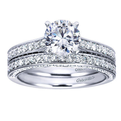 Engagement Ring 14k White Gold Diamond Straight