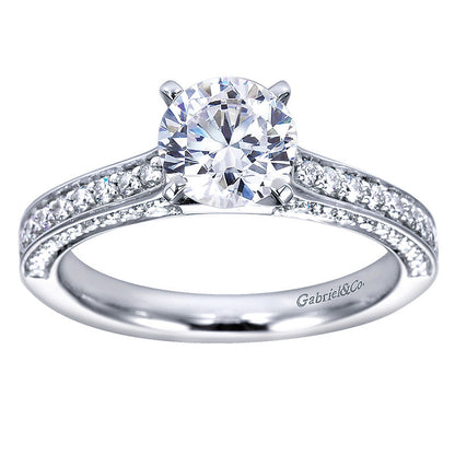 Engagement Ring 14k White Gold Diamond Straight