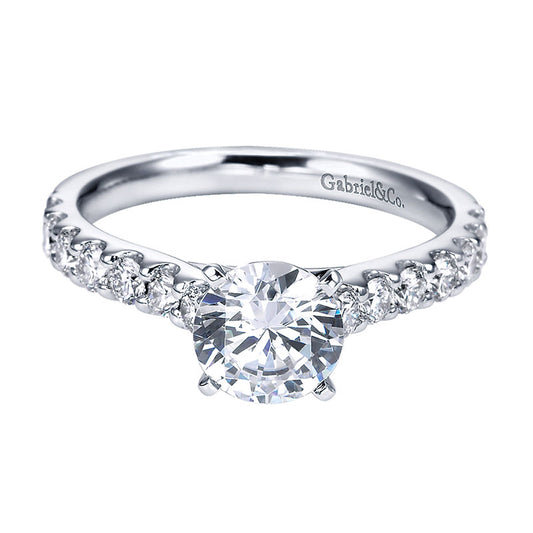 Engagement Ring 14k White Gold Diamond Straight