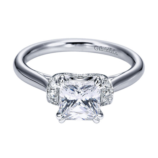 Engagement Ring 14k White Gold Diamond Straight