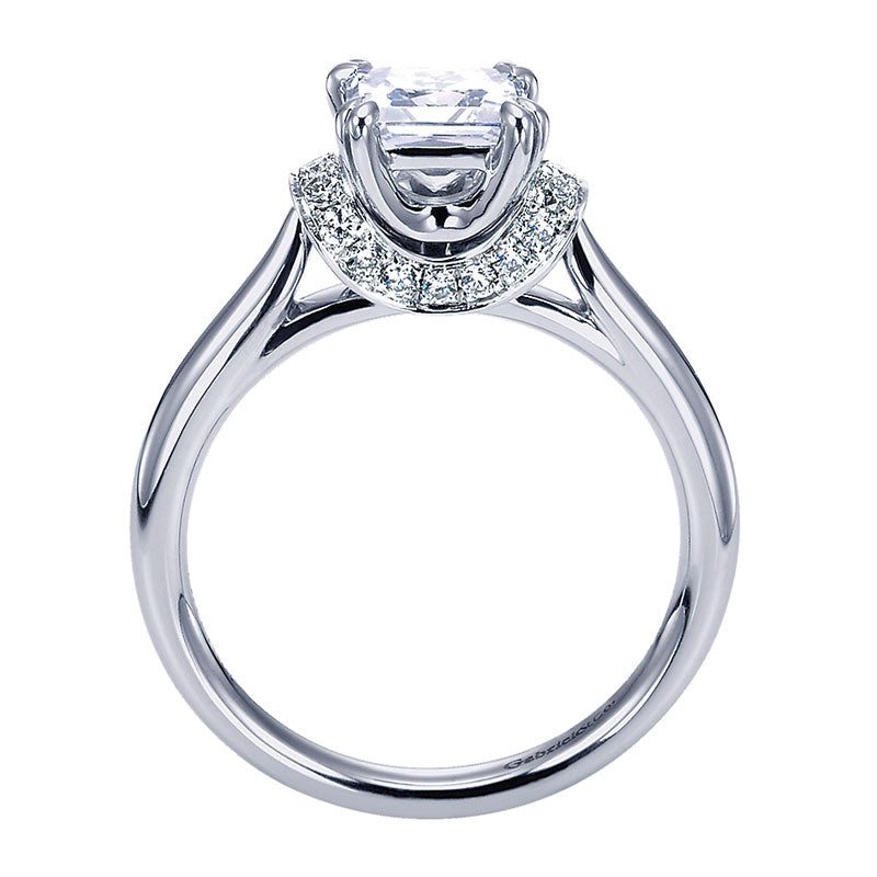 Engagement Ring 14k White Gold Diamond Straight