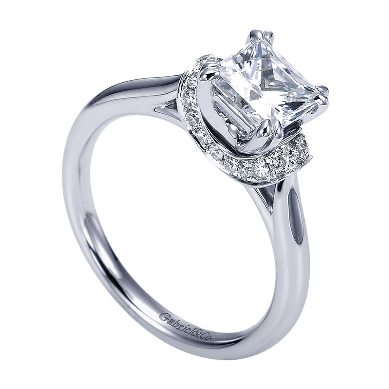 Engagement Ring 14k White Gold Diamond Straight