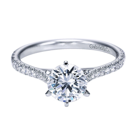 14K White Gold Diamond Straight 14K White Gold Engagement Ring ER7431W44Jj