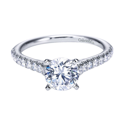 Engagement Ring 14k White Gold Diamond Straight