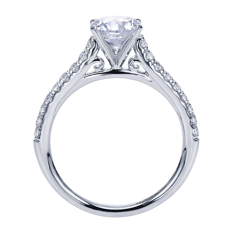 Engagement Ring 14k White Gold Diamond Straight
