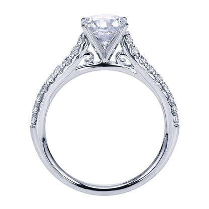 Engagement Ring 14k White Gold Diamond Straight