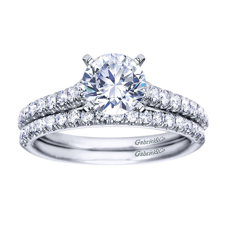 Engagement Ring 14k White Gold Diamond Straight