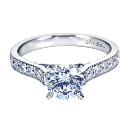 14K White Gold Diamond Straight 14K White Gold Engagement Ring ER7445W44Jj