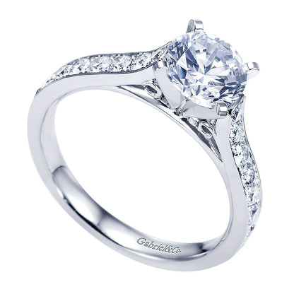 14K White Gold Diamond Straight 14K White Gold Engagement Ring ER7445W44Jj