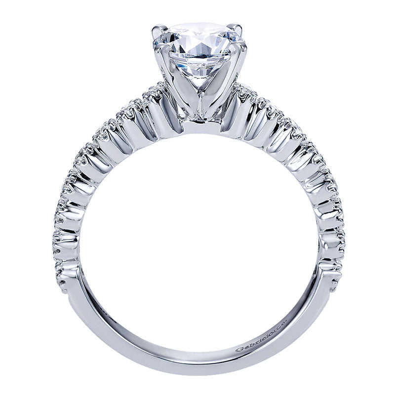 Engagement Ring 14k White Gold Diamond Straight