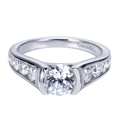 Engagement Ring 14k White Gold Diamond Straight