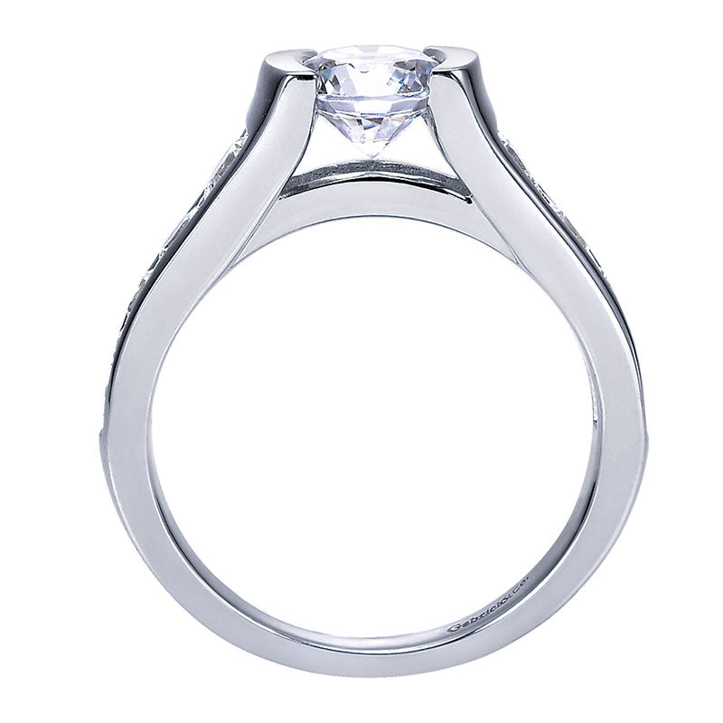 Engagement Ring 14k White Gold Diamond Straight