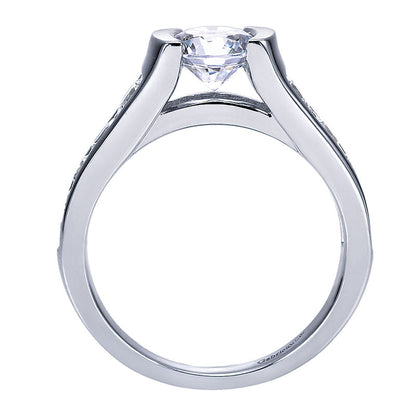 Engagement Ring 14k White Gold Diamond Straight