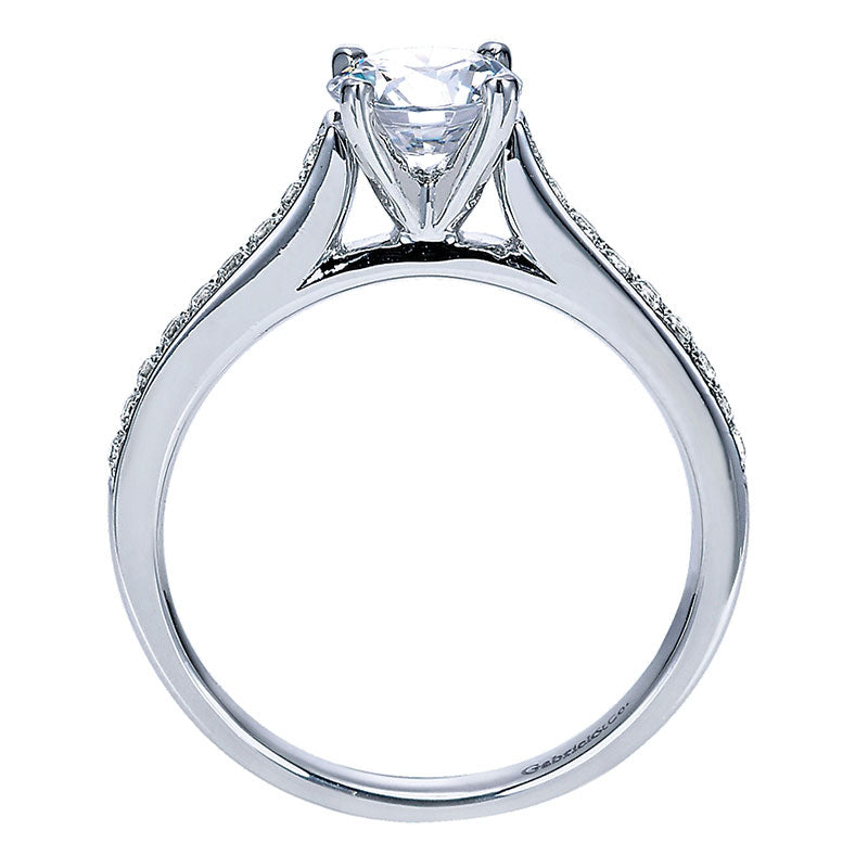 Engagement Ring 14k White Gold Diamond Straight