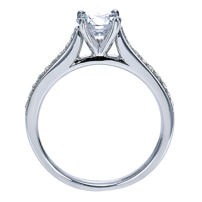Engagement Ring 14k White Gold Diamond Straight