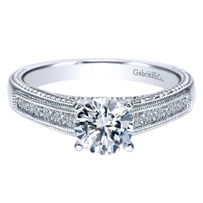 Engagement Ring 14k White Gold Diamond Straight