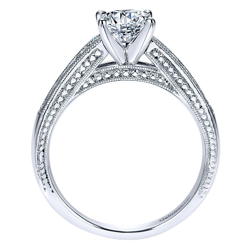Engagement Ring 14k White Gold Diamond Straight