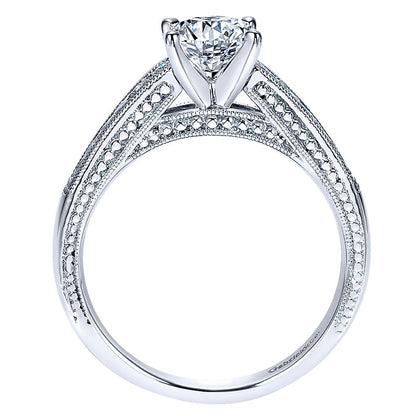 Engagement Ring 14k White Gold Diamond Straight