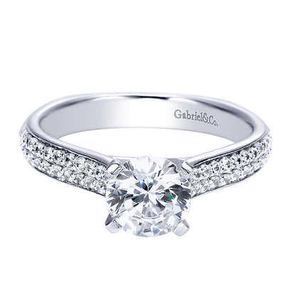 Engagement Ring 14k White Gold Diamond Straight