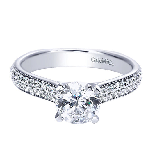 Engagement Ring 14k White Gold Diamond Straight