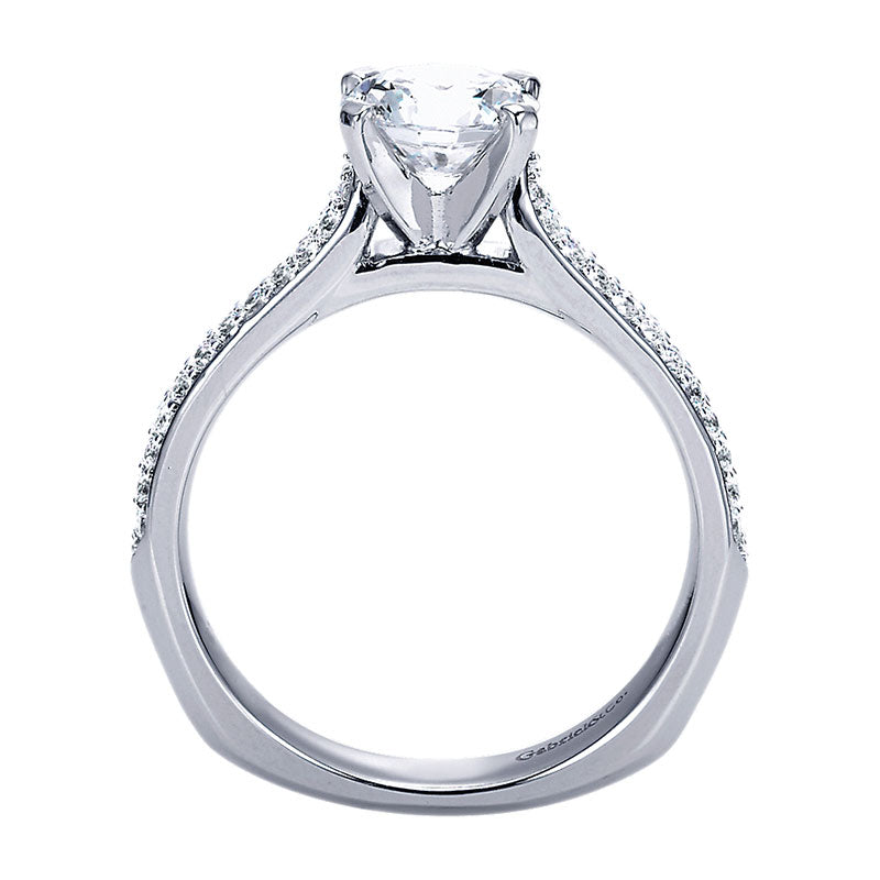 Engagement Ring 14k White Gold Diamond Straight