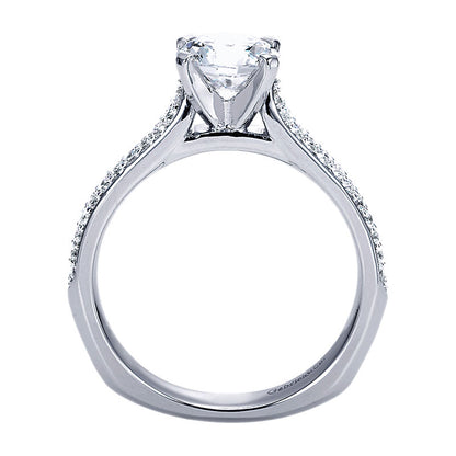 Engagement Ring 14k White Gold Diamond Straight