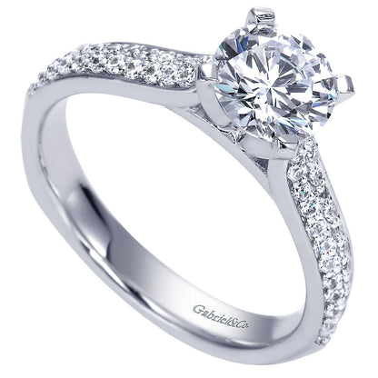 Engagement Ring 14k White Gold Diamond Straight