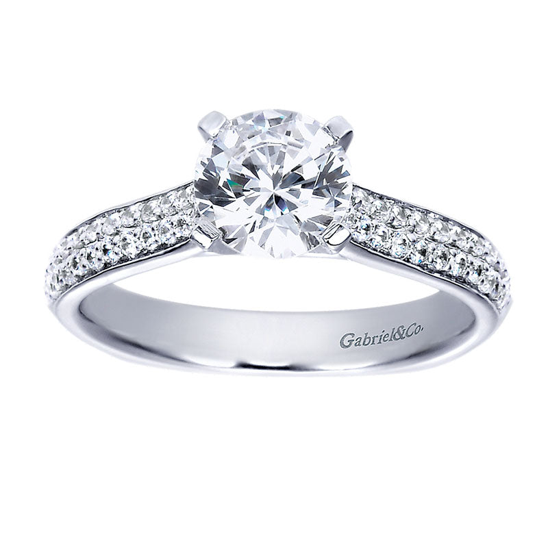 Engagement Ring 14k White Gold Diamond Straight