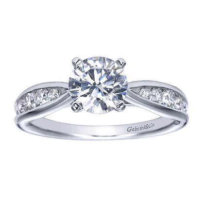 Engagement Ring 14k White Gold Diamond Straight