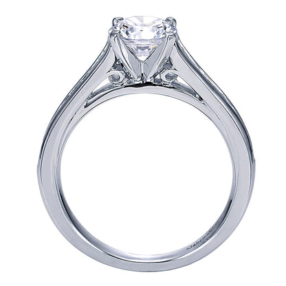 Engagement Ring 14k White Gold Diamond Straight