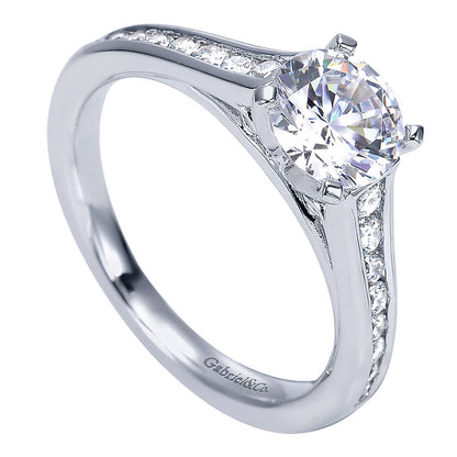 Engagement Ring 14k White Gold Diamond Straight