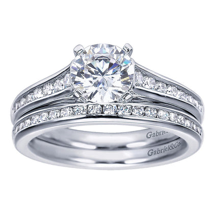 Engagement Ring 14k White Gold Diamond Straight