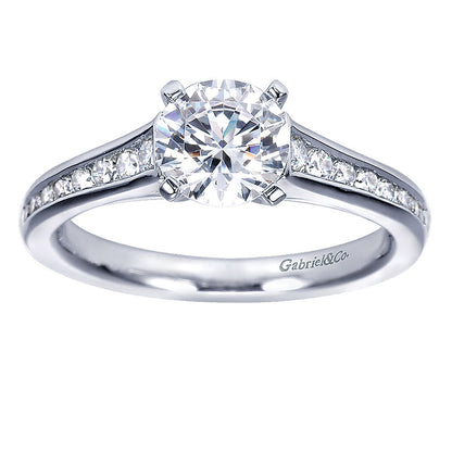 Engagement Ring 14k White Gold Diamond Straight