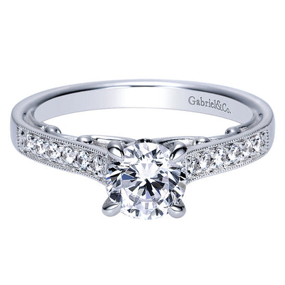 Engagement Ring 14k White Gold Diamond Straight