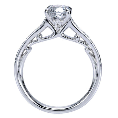 Engagement Ring 14k White Gold Diamond Straight