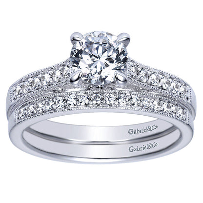 Engagement Ring 14k White Gold Diamond Straight